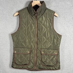 GH Bass Women's Medium Green Quilted Vest w/ Snaps Gorpcore Momcore